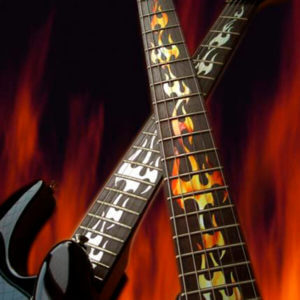 Наклейки на гриф гитары языки пламени