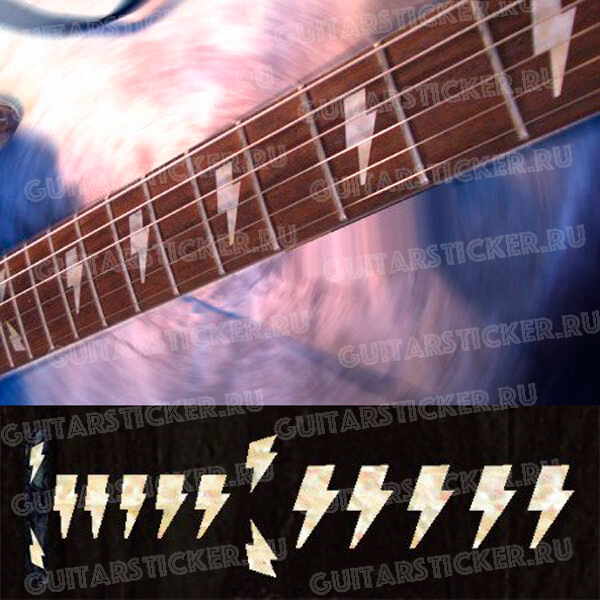 Комплект наклеек на гриф гитары молния