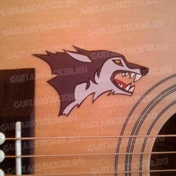 Купить виниловую наклейку с волком для деки гитары