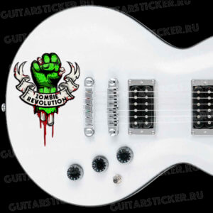 Наклейка кулак на деку гитары zombie-revolution 1