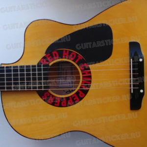 Круглая наклейка Red Hot Chili Peppers на гитару на розетку