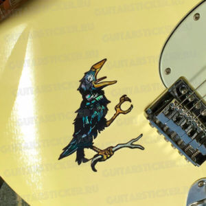 Наклейка ворона мертвая на деку гитары